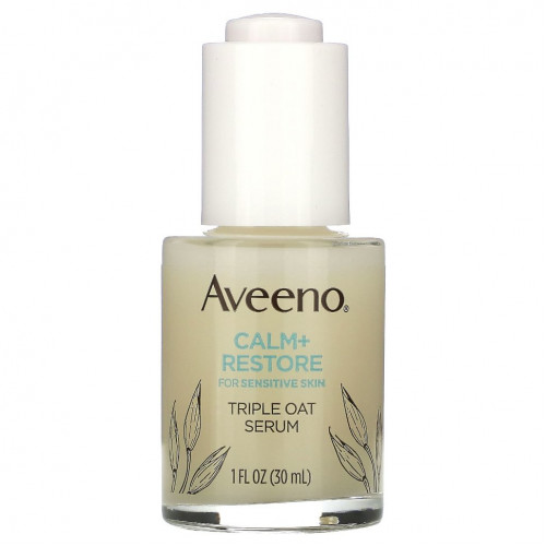 Aveeno, Calm + Restore, сыворотка с овсом тройного действия, для чувствительной кожи, 30 мл (1 жидк. унция)