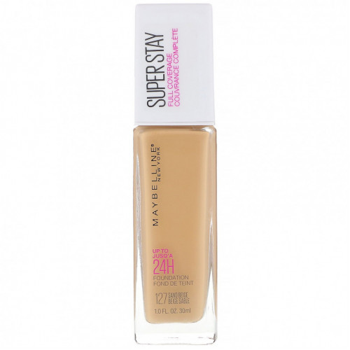 Maybelline, Super Stay, Full Coverage Foundation, 127 Sandy Beige, 1 fl oz (30 ml)