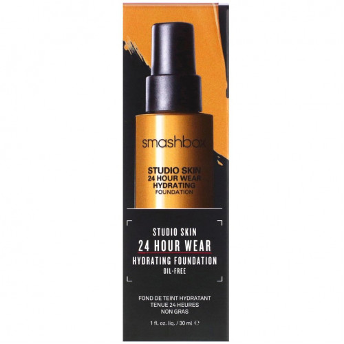 Smashbox, Studio Skin 24 Hour Wear Hydrating Foundation, 3.2 Medium Dark with Neutral Undertone, 1 fl oz (30 ml)