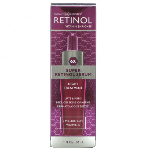 Skincare LdeL Cosmetics Retinol, Сыворотка с супер ретинолом, ночной уход, 1 жидкая унция (30 мл)