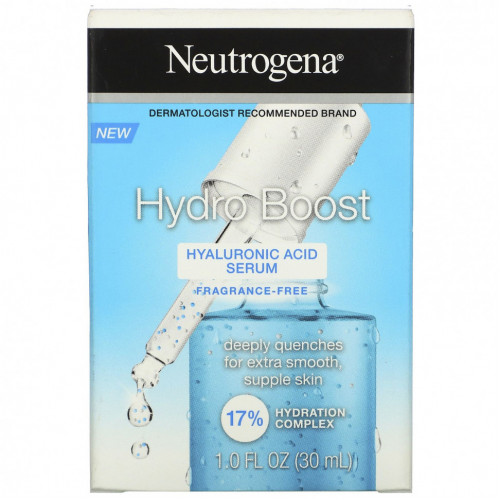 Neutrogena, Hydro Boost, увлажняющая сыворотка с гиалуроновой кислотой, без отдушки, 30 мл (1 жидк. унция)