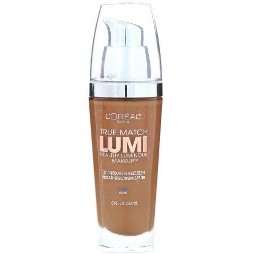 L'Oreal, Тональная основа True Match Healthy Luminous Makeup, SPF 20, оттенок мягкий соболиный C6, 30 мл